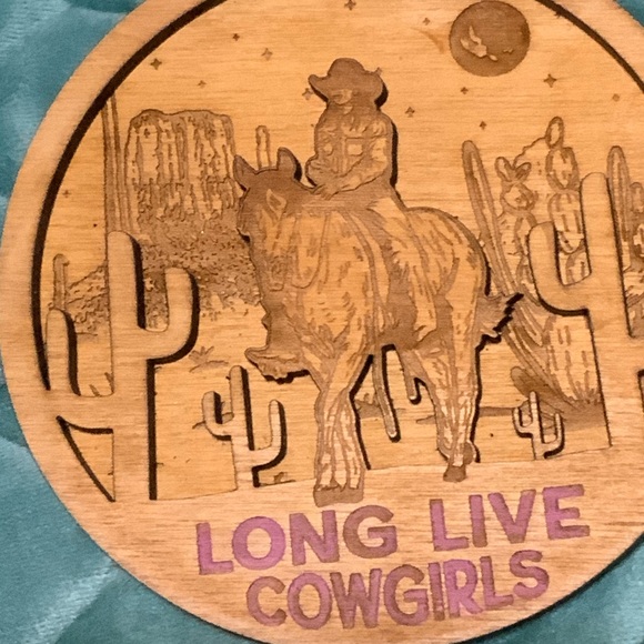Rustic Cowgirl Ornament - "Long Live Cowgirls" Western Decor - Picture 2 of 6